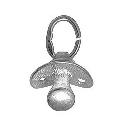 Anhänger Babyschnuller in echt Sterling-Silber 925 oder Gelbgold, Charm, Ketten- oder Bettelarmband-Anhänger