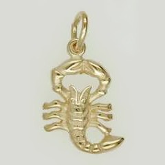 Anhänger Skorpion, Sternzeichen, Tierkreiszeichen in echt Gelbgold 585, Charm, Ketten- oder Bettelarmband-Anhänger