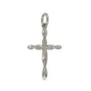 Anhänger Kreuz gewirbelt in echt Sterling-Silber 925 oder Gold, Ketten- oder Schlüssel-Anhänger