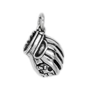 Anhänger Baseballhandschuh in echt Sterling-Silber 925 oder Gold, Charm, Ketten- oder Bettelarmband-Anhänger