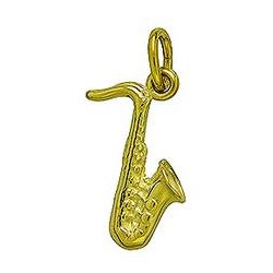 Anhänger Saxofon in echt Sterling-Silber 925 oder Gold, Charm, Ketten- oder Bettelarmband-Anhänger