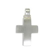 Anhänger Kreuz in echt Sterling-Silber 925 oder Gold, halbplastisch, Ketten- oder Schlüssel-Anhänger