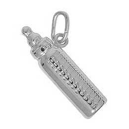 Anhänger Babyflasche in echt Sterling-Silber 925, Charm, Ketten- oder Bettelarmband-Anhänger