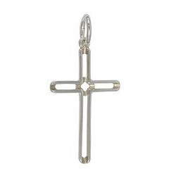 Anhänger Gitterkreuz in echt Sterling-Silber 925 oder Gold, Ketten- oder Schlüssel-Anhänger