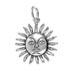 Anhänger Sonne in echt Sterling-Silber 925 oder Gold, Charm, Ketten- oder Bettelarmband-Anhänger