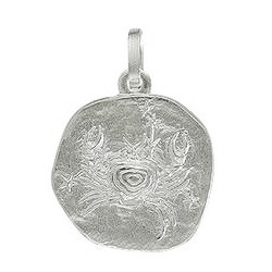 Anhänger Krebs, Tierkreiszeichen in echt Sterling-Silber 925 oder Gelbgold, Charm, Ketten- oder Bettelarmband-Anhänger