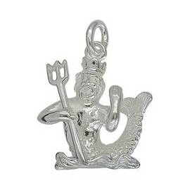Anhänger Wassermann, Sternzeichen, Tierkreiszeichen in echt Sterling-Silber 925 weiß, Charm, Ketten- oder Bettelarmband-Anhänger