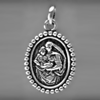 Anhänger Madonna, Jungfrau, Gottesmutter Maria mit Jesuskind, Marienbild in echt Sterling-Silber 925 oder Gold, Ketten- oder Schlüssel-Anhänger