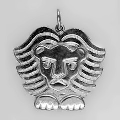 Anhänger Löwe in echt Sterling-Silber 925 weiß, Ketten- oder Schlüssel-Anhänger