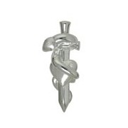 Anhänger Herz, Schlange, Schwert in echt Sterling-Silber 925, Ketten- oder Schlüssel-Anhänger