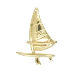 Anhänger Surfboard mit Rigg in echt Sterling-Silber 925 oder Gold, Charm, Ketten- oder Bettelarmband-Anhänger