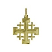 Anhänger Jerusalem-Kreuz in echt Sterling-Silber 925 oder Gold, Charm, Ketten- oder Bettelarmband-Anhänger
