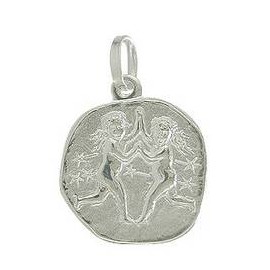 Anhänger Zwillinge, Tierkreiszeichen in echt Sterling-Silber 925 oder Gelbgold, Charm, Ketten- oder Bettelarmband-Anhänger