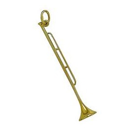 Anhänger Fanfare in echt Sterling-Silber 925 oder Gelbgold, Ketten- oder Schlüssel-Anhänger