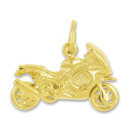 Anhänger Superbike in echt Sterling-Silber 925 oder Gold, Charm, Ketten- oder Bettelarmband-Anhänger