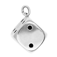 Anhänger Würfel in echt Sterling-Silber 925 oder Gold, Ketten- oder Schlüssel-Anhänger