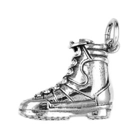 Anhänger Bergstiefel, Trekkingschuh in echt Sterling-Silber 925 und Gold, Ketten- oder Schlüssel-Anhänger