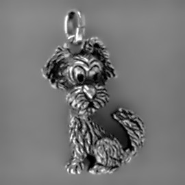 Anhänger Hund in echt Sterling-Silber 925 oder Gold, Ketten- oder Schlüssel-Anhänger