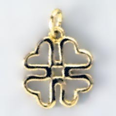 Anhänger Kleeblatt vierblättrig in echt Sterling-Silber 925 oder Gold, Charm, Ketten- oder Bettelarmband-Anhänger