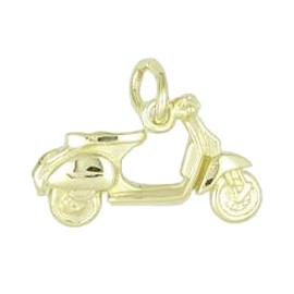 Anhänger Motorroller in echt Sterling-Silber 925 und Gold, Ketten- oder Bettelarmband-Anhänger