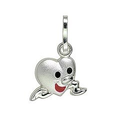 Anhänger laufendes Herz in echt Sterling-Silber 925, Charm, Ketten- oder Bettelarmband-Anhänger
