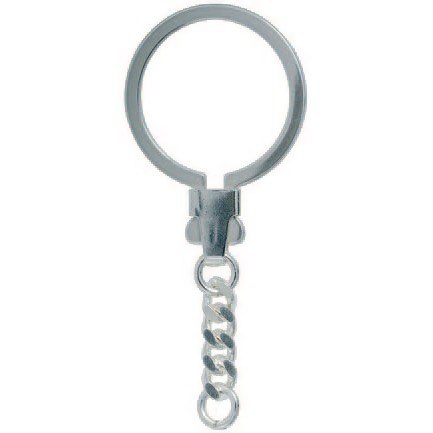 Schlüsselring Omega-Verschluss mit Panzerkette, Schlüsselmechanik in Silber 925/000 für Anhänger