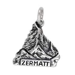 Anhänger Matterhorn, Zermatt in echt Sterling-Silber 925 oder Gold, Charm, Ketten- oder Bettelarmband-Anhänger