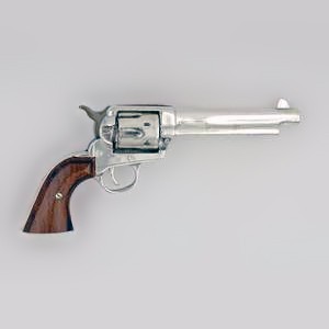 Zierfigur Army Revolver "1886" in echt Sterling-Silber 925, Miniatur, Standmodell
