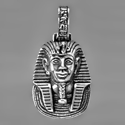 Anhänger Totenmaske Tutanchamun in echt Sterling-Silber 925 und Gold, Ketten- oder Schlüssel-Anhänger