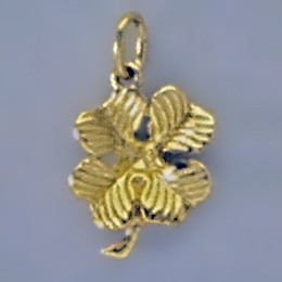 Anhänger vierblättriges Kleeblatt in echt Sterling-Silber 925 oder Gold, Charm, Ketten- oder Bettelarmband-Anhänger