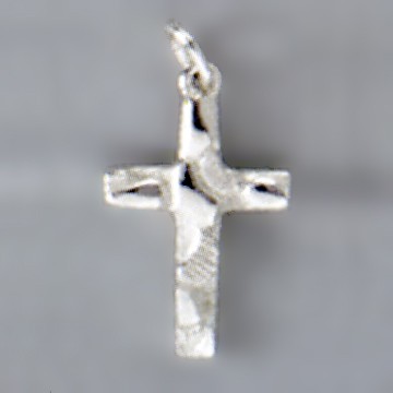 Kreuzanhänger in echt Sterling-Silber 925 oder Gold, Charm, Ketten- oder Bettelarmband-Anhänger