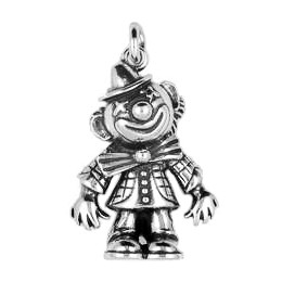 Anhänger Clown in echt Sterling-Silber 925 oder Gold, Ketten- oder Schlüssel-Anhänger