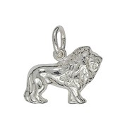 Anhänger Löwe in echt Sterling-Silber 925, Charm, Ketten- oder Bettelarmband-Anhänger