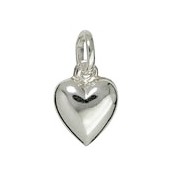 Anhänger, Charm Herz in echt Sterling-Silber 925, Ketten- oder Bettelarmband-Anhänger
