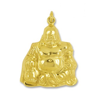 Anhänger Buddha in echt Gelbgold 585, Charm, Ketten- oder Bettelarmband-Anhänger