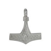 Anhänger Thorshammer, Mjölnir in echt Sterling-Silber 925 oder Gelbgold, Charm, Ketten- oder Bettelarmband-Anhänger
