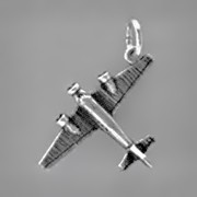 Anhänger Flugzeug Junker Ju 52 in echt Sterling-Silber 925 oder Gold, Charm, Ketten- oder Bettelarmband-Anhänger