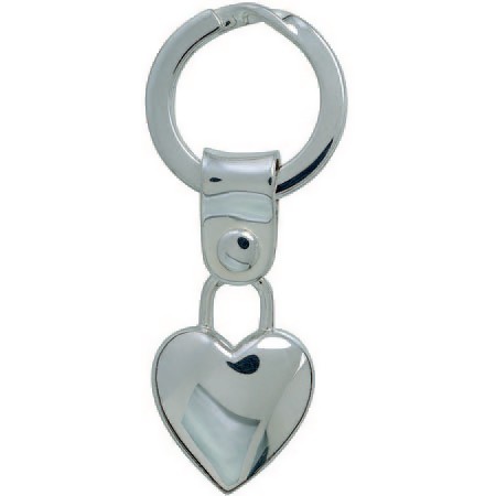 Herz mit Spaltring, Schlüsselring, Schlüsselmechanik in echt Silber 925 für Anhänger.