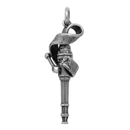 Anhänger Feuerwehrspritze, Strahlrohr in echt Sterling-Silber 925 oder Gold, Ketten- oder Schlüssel-Anhänger