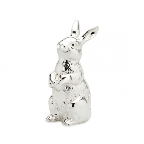 Dekofigur Hase stehend versilbert