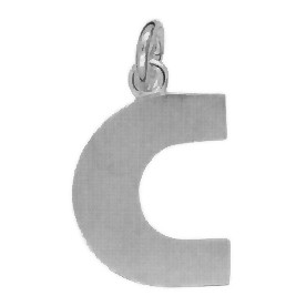 Anhänger Buchstabe "C" in echt Sterling-Silber 925 weiß, Ketten- oder Schlüssel-Anhänger