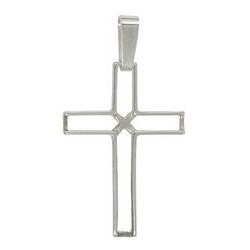 Anhänger Zwillingskreuz mit Schrägkreuz in echt Sterling-Silber 925, Ketten- oder Schlüssel-Anhänger