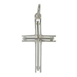 Anhänger Blütengitterkreuz in echt Sterling-Silber 925, Ketten- oder Schlüssel-Anhänger