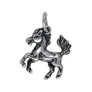 Anhänger Pferd in echt Sterling-Silber 925 oder Gold, Charm, Ketten- oder Bettelarmband-Anhänger
