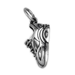 Anhänger Joggingschuh in echt Sterling-Silber 925 oder Gold, Charm, Ketten- oder Bettelarmband-Anhänger