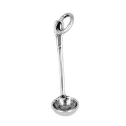 Anhänger Schöpflöffel, Suppenkelle in echt Sterling-Silber 925 oder Gold, Charm, Ketten- oder Bettelarmband-Anhänger