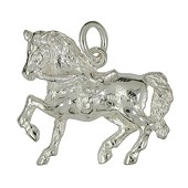 Anhänger Pferd in echt Sterling-Silber 925 oder Gelbgold, Ketten- oder Schlüssel-Anhänger