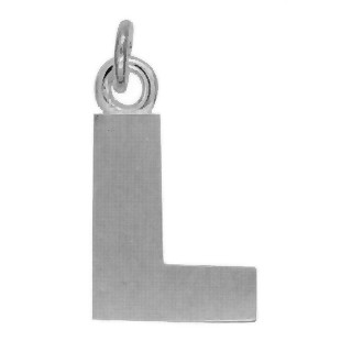 Anhänger Buchstabe "L" in echt Sterling-Silber 925 weiß, Ketten- oder Schlüssel-Anhänger