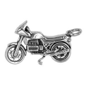 Anhänger K 100 RS Motorrad in echt Sterling-Silber 925 und Gold, Ketten- oder Schlüssel-Anhänger