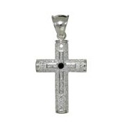 Anhänger Kreuz in echt Sterling-Silber 925 mit Zirkonia, hochwertiger Ketten- oder Schlüssel-Anhänger